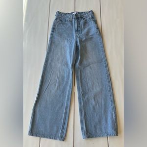 Light blue wide leg jeans